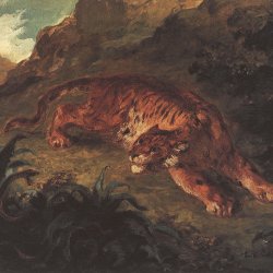 Eugene-Delacroix-Tiger-durch-SChlange-aufgeschreckt