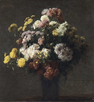 Henri Fantin Latour Vase with Chrysanthemums Wandbild
