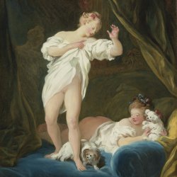 Jean-Honore-Fragonard-TWO-GIRLS-ON-A-BED-PLAYING-WITH-THEIR-DOGS