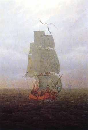 Caspar David Friedrich Schiff auf hoher See mit vollen Segeln Wandbild