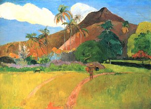 Paul Gauguin Berge auf Tahiti Wandbild