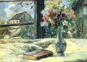 Paul Gauguin Blumenvase am Fenster Wandbild