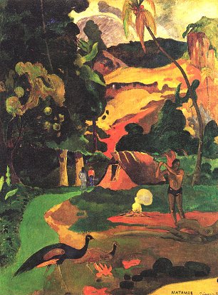 Paul Gauguin Landschaft mit Pfauen Matamoe Wandbild