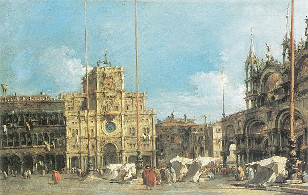 Francesco Guardi Der Uhrturm am Marktplatz Wandbild
