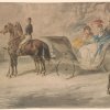Constantin-Guys-Women-in-a-Carriage-with-Men-on-Horseback