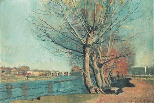 Ferdinand Holler Am Ufer des Manzanares Wandbild