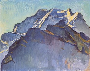 Ferdinand Holler Jungfraumassiv mit dem Schwarzmoench Wandbild