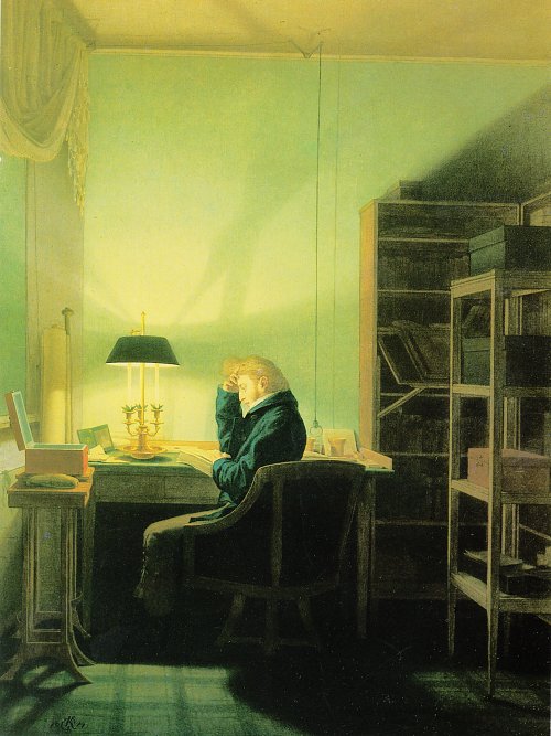 Georg Friedrich Kersting Lesender Mann beim Lampenlicht Wandbild