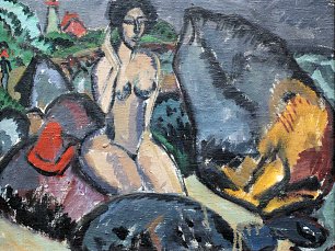 Ernst Ludwig Kirchner Badende zwischen Steinen Wandbild