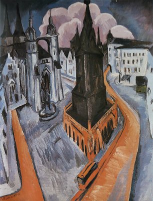 Ernst Ludwig Kirchner Der Rote Turm Wandbild