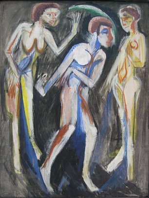 Ernst Ludwig Kirchner Der Tanz zwischen den Frauen Wandbild