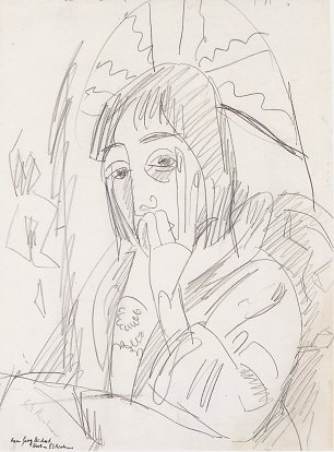 Ernst Ludwig Kirchner Erna mit Japanschirm Wandbild