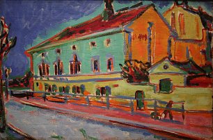 Ernst Ludwig Kirchner Haeuser in Dresden Wandbild