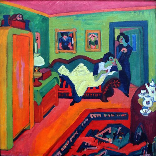 Ernst Ludwig Kirchner Interieur mit zwei Maedchen Wandbild