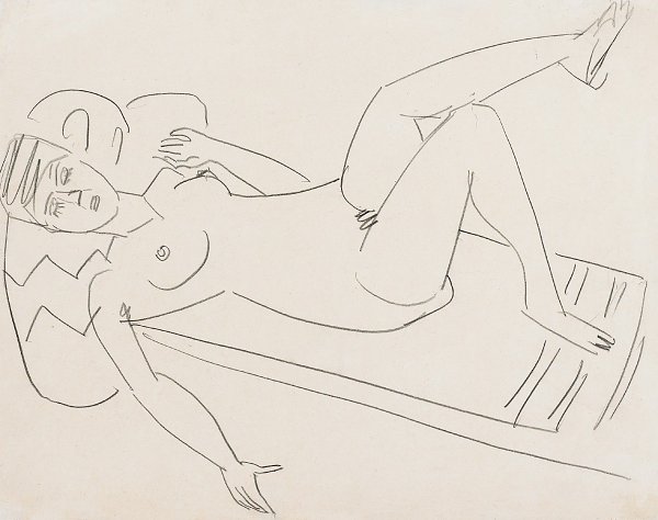 Ernst Ludwig Kirchner Liegendes Maedchen Wandbild