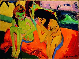 Ernst Ludwig Kirchner Nackte Maedchen Unterhaltend Wandbild