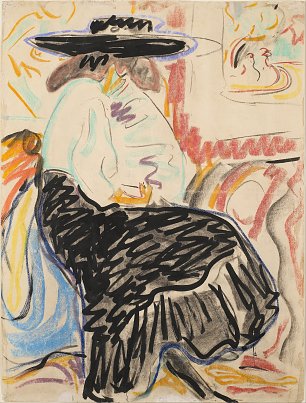 Ernst Ludwig Kirchner Sitzende Frau im Studio Wandbild