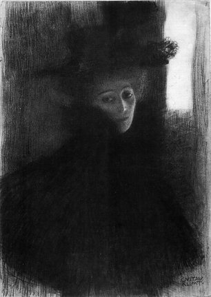 Gustav Klimt Dame mit Hut und Cape Wandbild