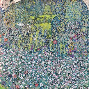 Gustav Klimt Gartenlandschaft mit Bergkuppe Wandbild