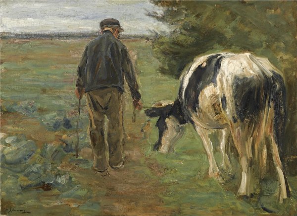Max Liebermann Bauer mit Kuh Wandbild