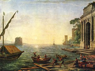 Claude Lorrain Seehafen beim Aufgang der Sonne Wandbild