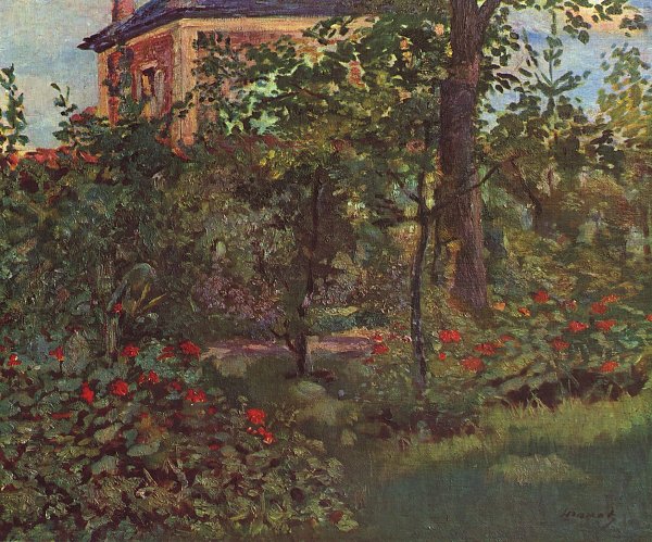 Edouard Manet Eine Ecke im Garten von Bellevue Wandbild