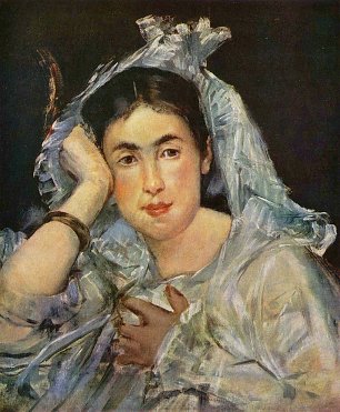 Edouard Manet Portraet der Marguerite de Conflans mit der Kaputze Wandbild