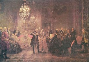Adolph Menzel Floetenkonzert Friedrichs des Grossen in Sanssouci Wandbild