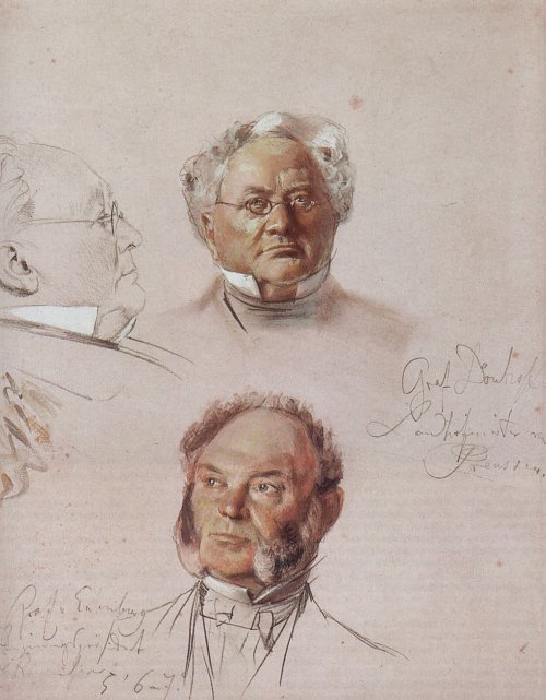 Adolph Menzel Studie zum Kroenungsbild Wilhelm I  12 Wandbild