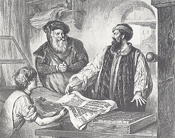 Adolph Menzel Gedenkblatt an die Erfindung der Buchdruckerkunst Wandbild