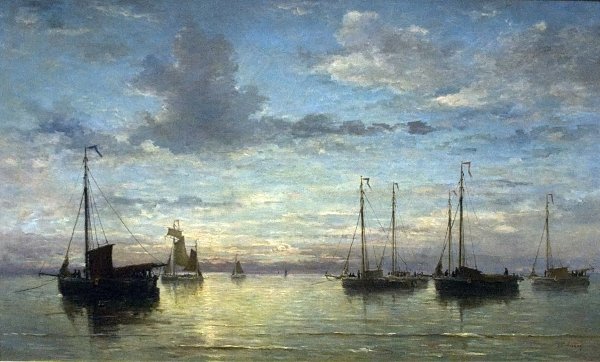Hendrik Willem Mesdag Evening on the sea Wandbild