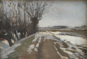 Albert Gottschalk Winter Landscape Utterslev near Copenhagen Wandbild