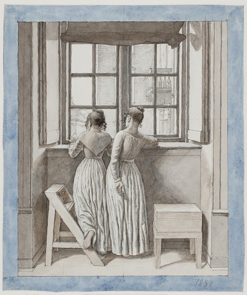 Eckersberg C.W. At a Window in the Artists Studio Wandbild