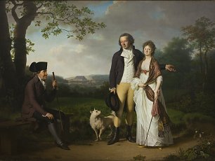 Jens Juel Niels Ryberg with his Son Johan Christian and his Daughter in Law Engelke nee Falbe Wandbild