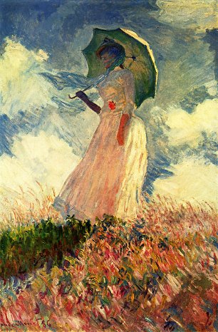 Claude Monet Frau mit Sonnenschirm Wandbild
