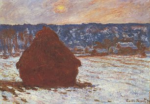 Claude Monet Heuschober Schnee bedeckter Himmel Wandbild