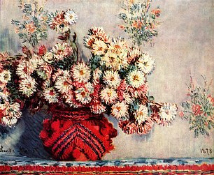 Claude Monet Stillleben mit Chrysanthemen Wandbild