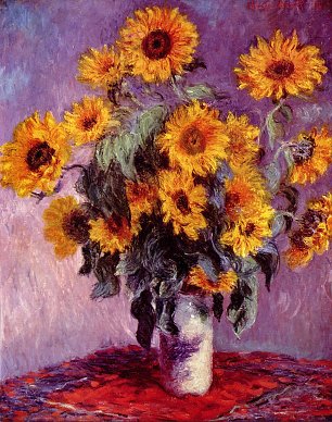 Claude Monet Stillleben mit Sonnenblumen Wandbild
