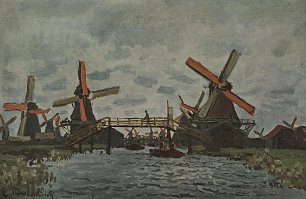 Claude Monet Windmuehlen bei Zaandam Wandbild