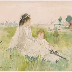 Berthe-Morisot-A-young-woman-and-child-seated-on-the-grass