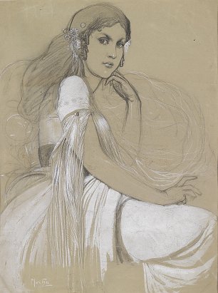Alfons Mucha Aroslava Mucha the artist's daughter Wandbild