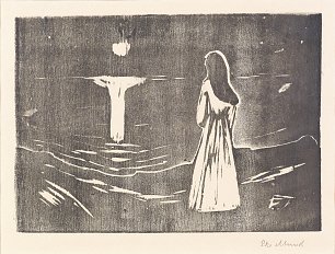 Edvard Munch Mondschein am Meer Wandbild