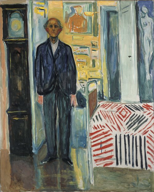Edvard Munch Self Portrait Between the Clock and the Bed Wandbild