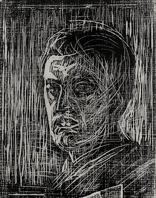 Edvard Munch Self portrait facing left Wandbild