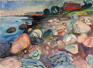 Edvard Munch Shore with Red House Wandbild
