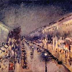 Camille-Pissarro-Boulevard-Montmartre-in-der-Nacht
