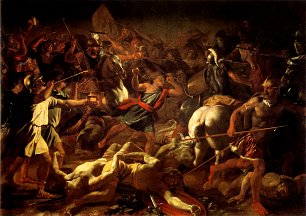 Nicolas Poussin Battle of gideon against the midianites Wandbild