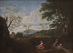 Nicolas Poussin Chateau de Chantilly Payasage a la femme Wandbild