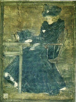 Maurice Prendergast Seated Woman in Blue Wandbild