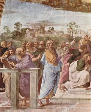 Raffael Verherrlichung Disputa des Hl Altarssakraments Wandbild